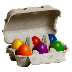 NWT Erzi Wooden Toys Rainbow Eggs